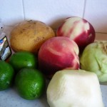 The salad ingredients standing by for prep.
