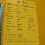 Shaved Ice Menu