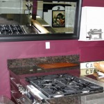 Inside the kitchen.