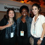 Nicole gets cheesy with celebrity chefs Alex Guarnaschelli and Claire Robinson from the Food Network at THE TASTE 2011.