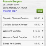 Rounds Burger Menu from Pay Dragon interface