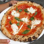 Margherita Pizza from TJ's Wood Fired Pizza.  Flour imported from Italy, fresh basil and San Marzano tomatoes.  WOW!