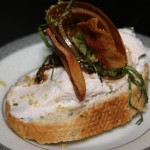 Goat cheese with tempeh bacon