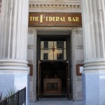 The columns outside the entrance of the Federal Bar, Long Beach