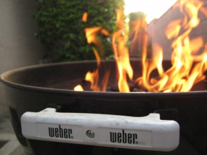A Flaming Weber Grill