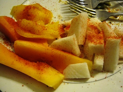 Papaya, Mango, and Jicama with Chili Powder