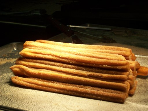 Churros inside the Pier Bakery, ready to be served.