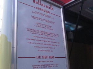 Buttermilk Truck Menu