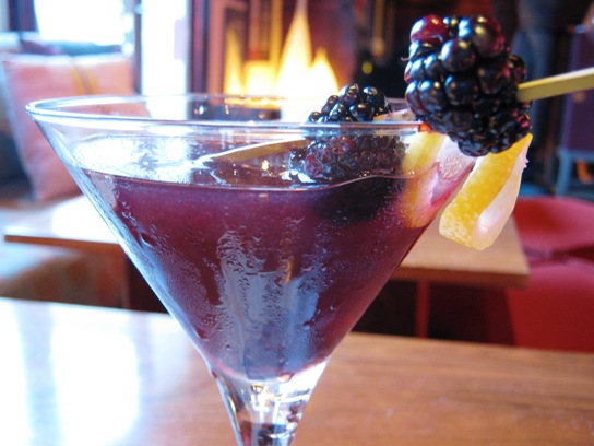 The Savory and Sweet Black Mamba Martini at Sashi in Manhattan Beach.