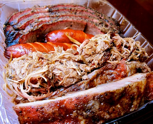 A sample of some of the smoked and grilled meats from Big Mista's Barbecue. Photo courtesy djjewelz on Flickr.