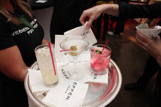 Guests sampling martinis featuring effen vodka