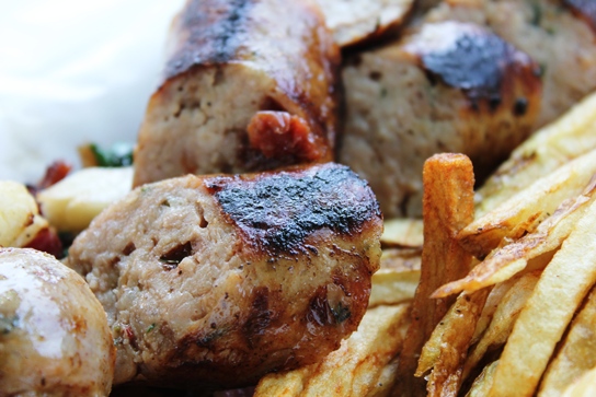 Duck Sausage and Fries from Grindhaus Sausage Truck