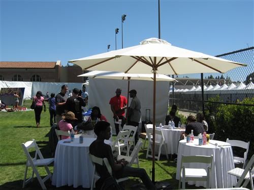 Lounging at the Jazz Reggae Fest in the VIP section.