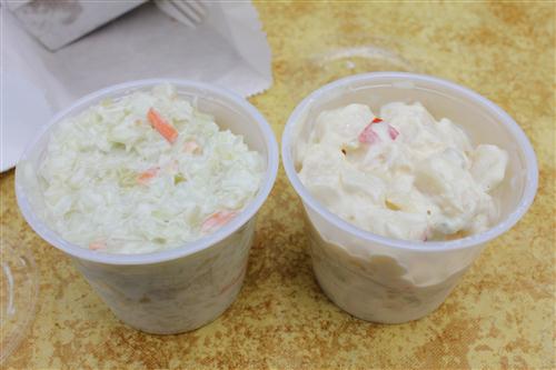 Bera's Custom Cheesesteak Truck cole slaw and pasta salad