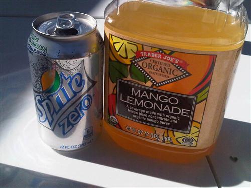 sprite zero and trader joe's mango lemonade