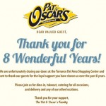 Restaurant Closing: Pat & Oscars Says Goodbye to Del Amo Mall and Los Angeles County