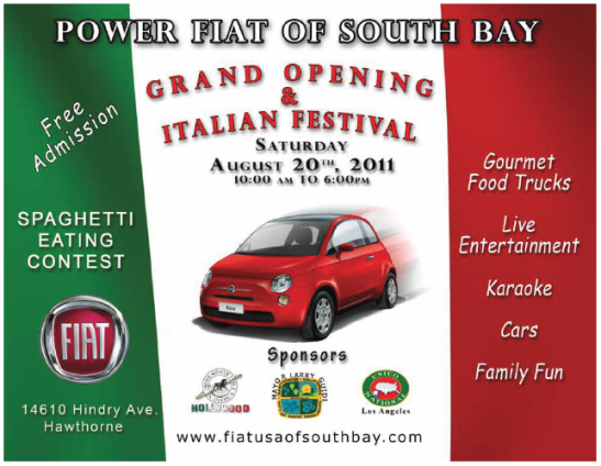 power fiat of south bay grand opening italian festival
