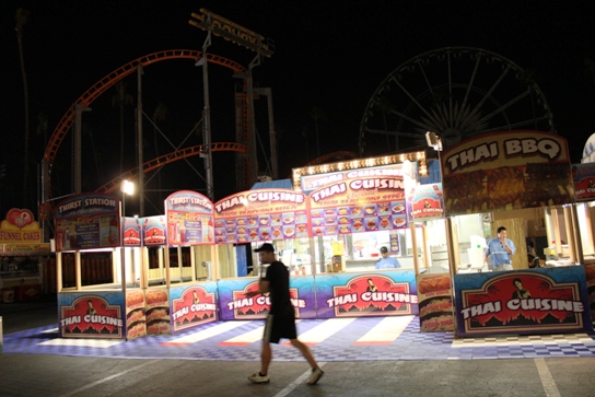 Thai Cuisine with a roller coaster in the background...only at the LA County Fair!