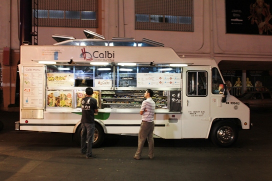 The Calbi Truck serving up gourmet Korean Tacos & Burritos. BBQ Beef Short Rib, Chicken, Spicy Pork, Shrimp & Tofu.