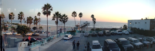 Nice view of the pier and the sunset from the Strand House dining room.