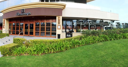 The front door of Fleming's Prime Steakhouse & Wine Bar in El Segundo.