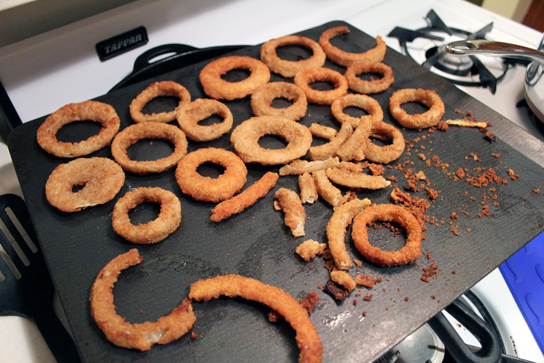 Hot and Fresh Onion Rings, Just Out of the Oven. Hot and Fresh Onion Rings, Just Out of the Oven.