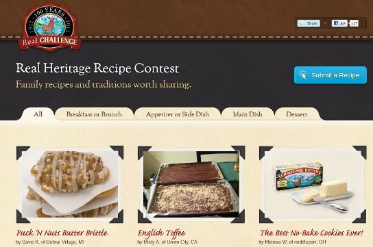 challenge butter real heritage recipe contest homepage