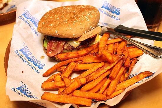 The Malibu BUrger and Sweet Potato Fries