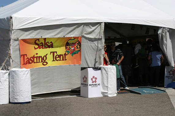 Entrance to the salsa tent