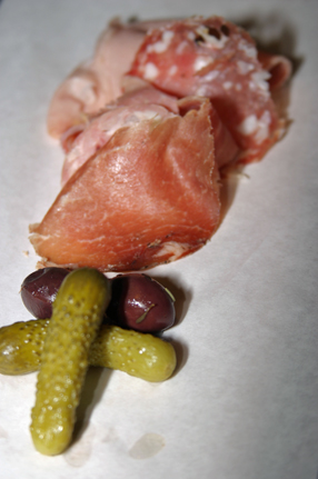 Charcuterie (French cured meats), pickes and olives