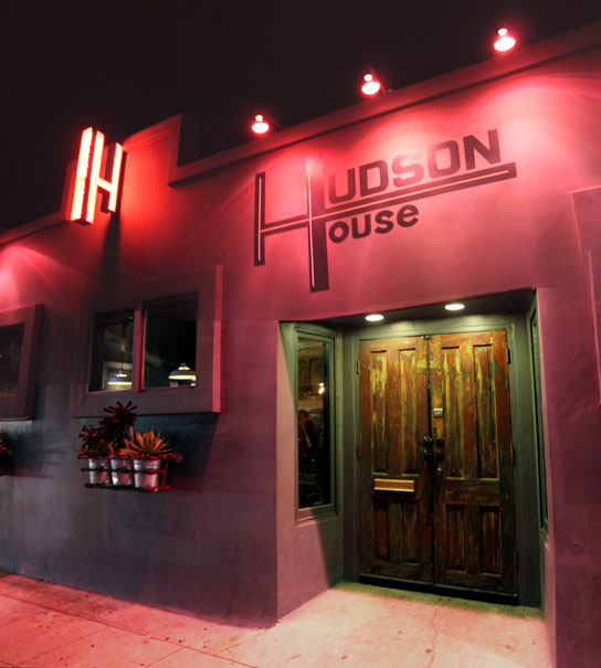 The bright and refined entrance to Hudson House, home of Redondo Beach's own Top Chef, Brook Williamson