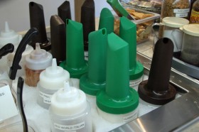 plethora of dressings and salad toppings
