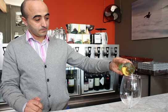 Adnen, the sommelier at Barsha, chooses wine flights each week.