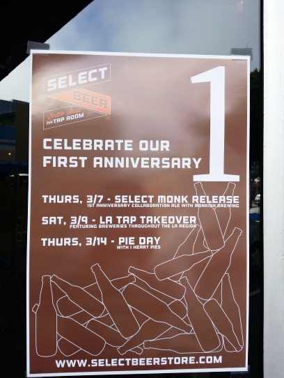 Celebrate Pi Day at Select Beer Store.  They'll be pairing sweet and savory pies with their many beers available in bottles, cans, and on tap.