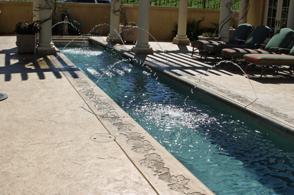 Lap pool in front of the entrance.