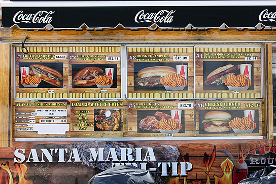 Santa Maria tri-tip might go well with a beer from the Tecate booth.