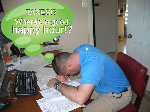 Forget taxes!  Where's a good happy hour!?