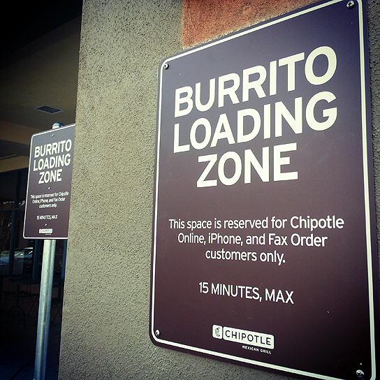 Space is reserved in the Burriot Loading Zone for orders made online or over the phone