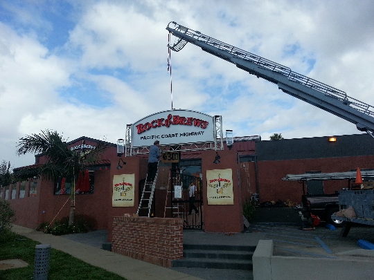 Putting the finishing on Rock and Brews Pacific Coast Highway.