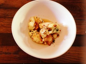 Browned cauliflower, robust lemon, olive oil, chile, mint, toasted pine nuts