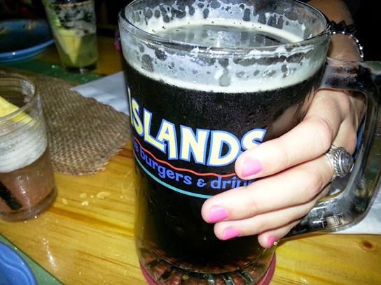 Beers come in two sizes: big and bigger.  Here's a 25 ounce mug of the Brown Ale.