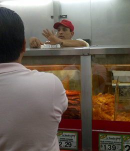 The meat counter at La Venadita