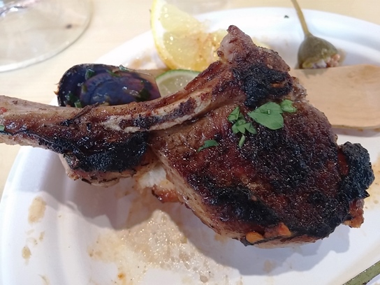 The seared lamb chop from A Basq Kitchen's tapas menu.