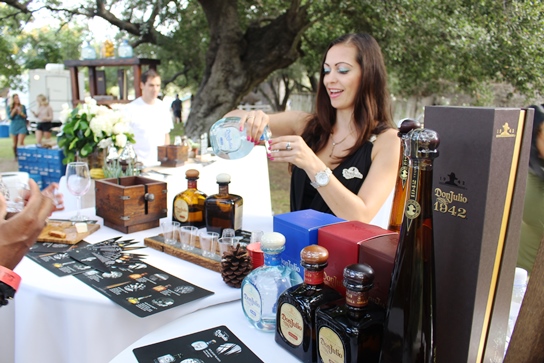 Sampling blanco, anejo, and reposado tequlias from Don Julio .