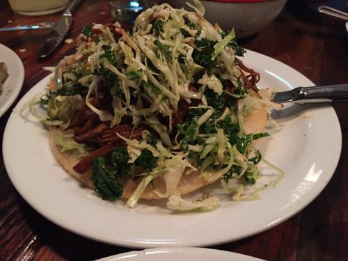 Chalupa with cole slaw and short ribs