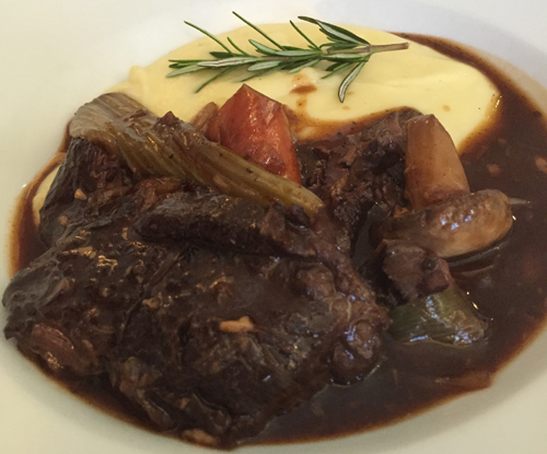 Beef Cheek Bourguignon with Truffle Mashed Potatoes