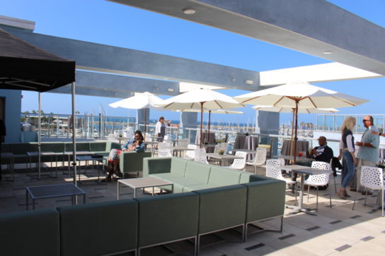 The rooftop patio at Shade Hotel Redondo Beach.