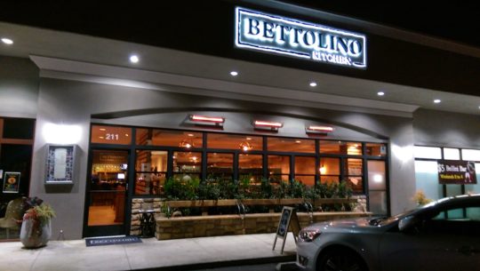 Looking into Bettolino Kitchen in Redondo Beach's Hollywood Riviera neighborhood.