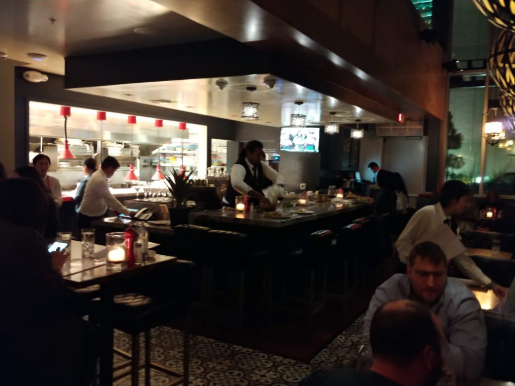 The bar and dining room inside Caló Kitchen.