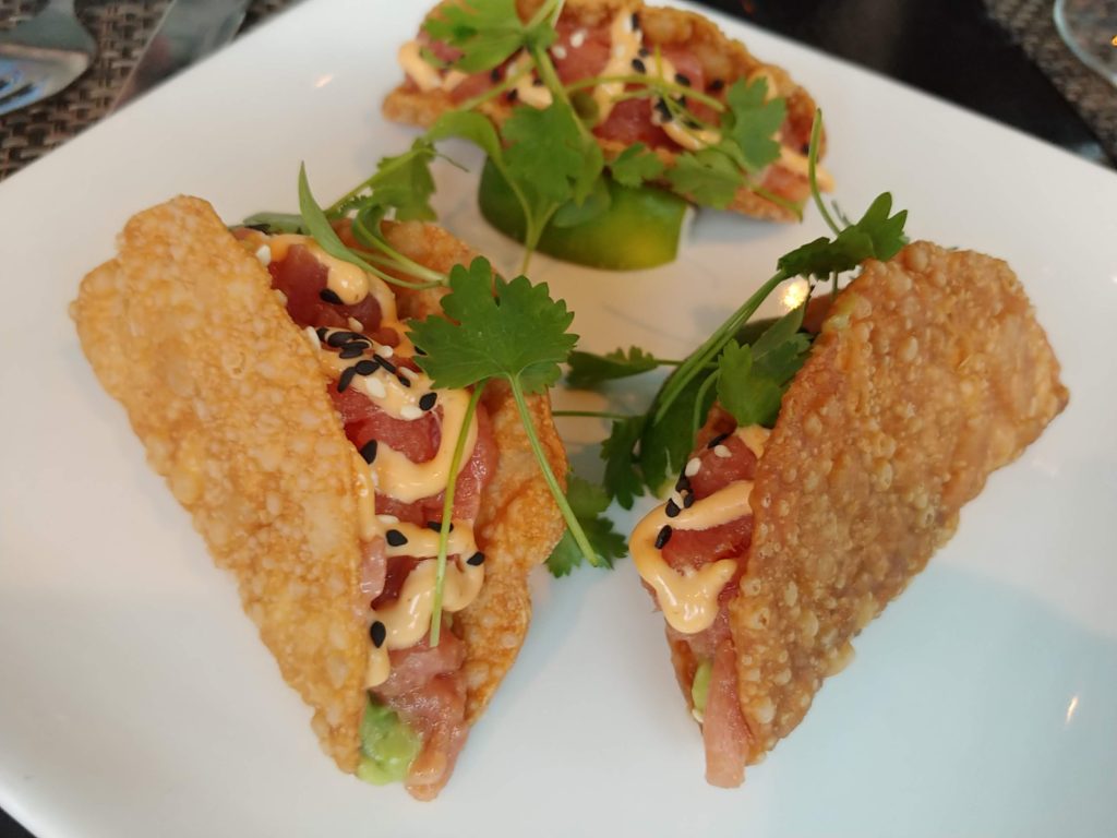 Ahi tuna tacos.